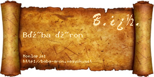 Bába Áron névjegykártya